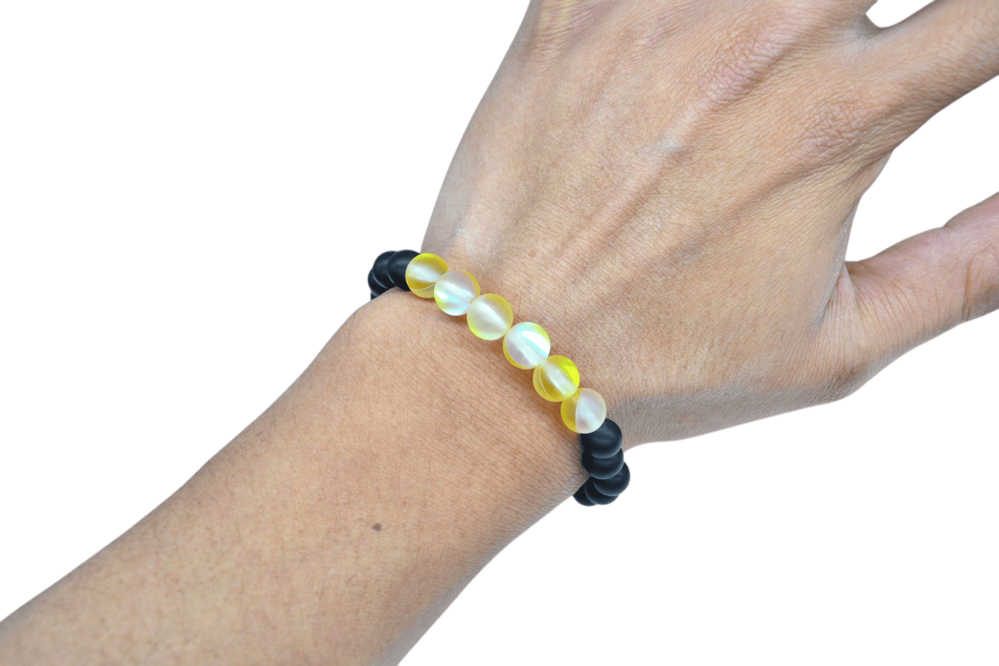 Pulsera de ónix con cuarzo eléctrico amarillo mate - Imagen 2