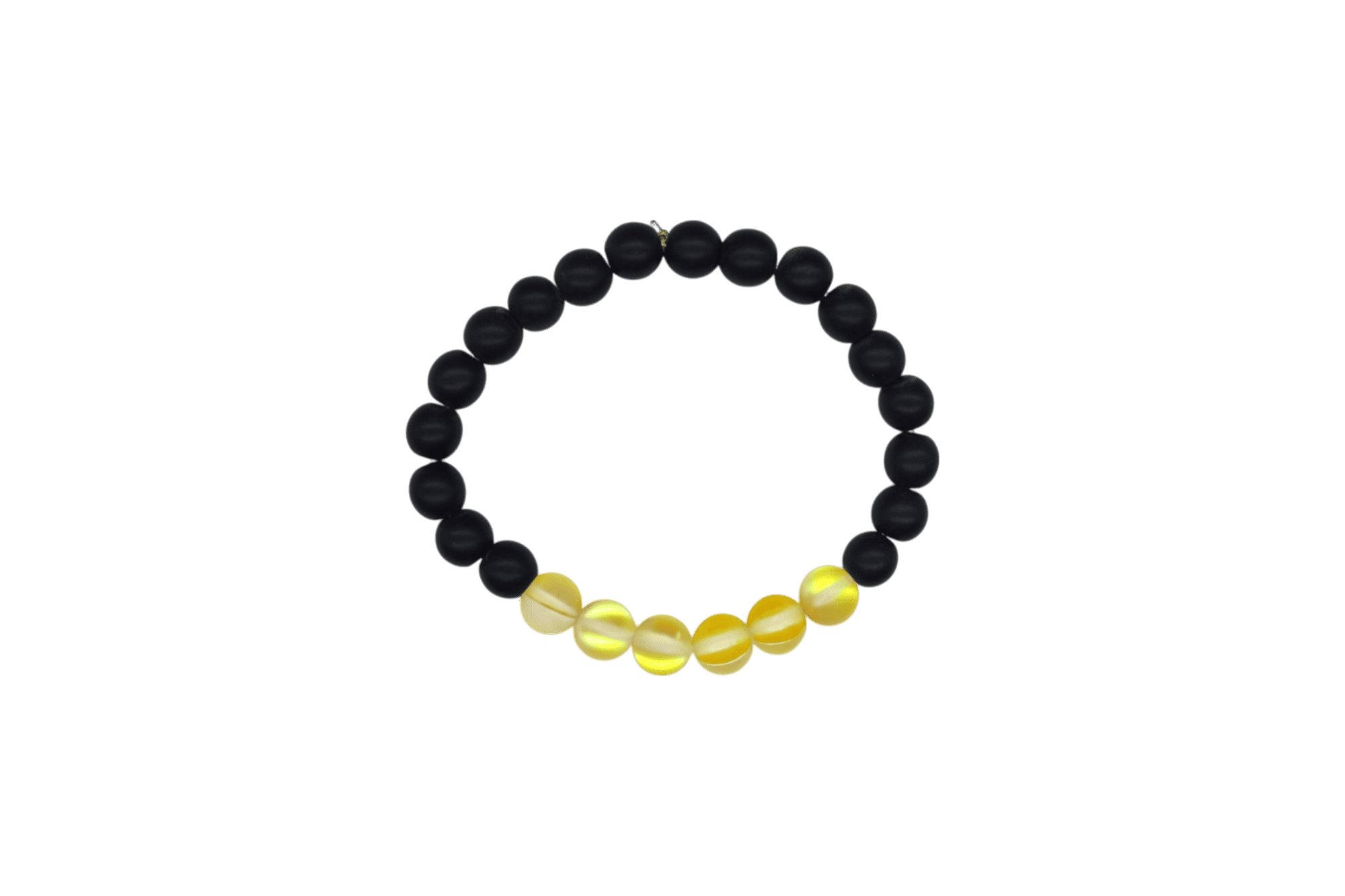 Pulsera de ónix con cuarzo eléctrico amarillo mate