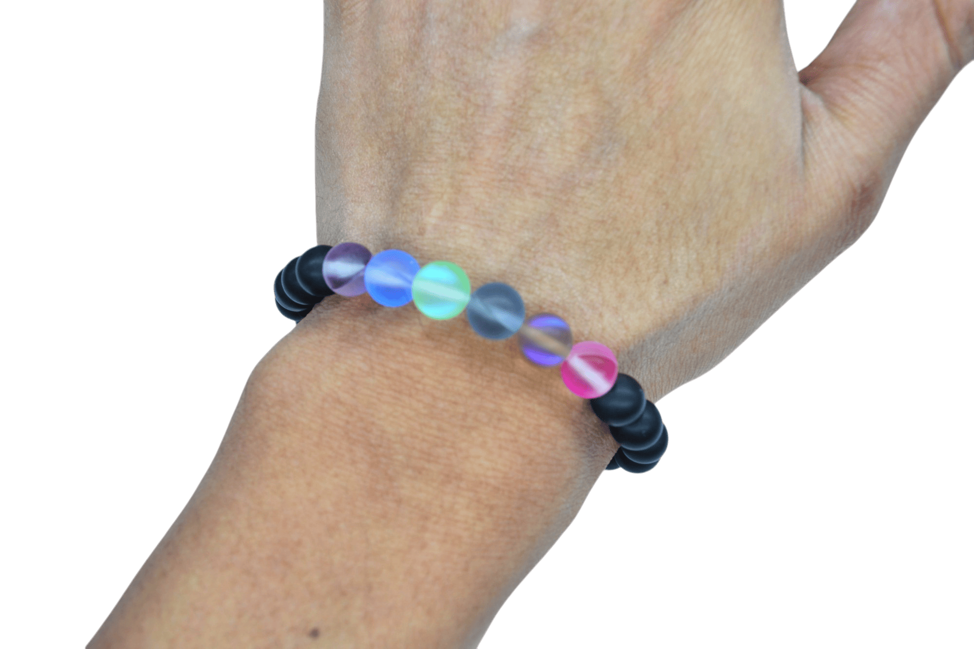 Pulsera de ónix con cuarzo eléctrico color mixto mate - Imagen 2