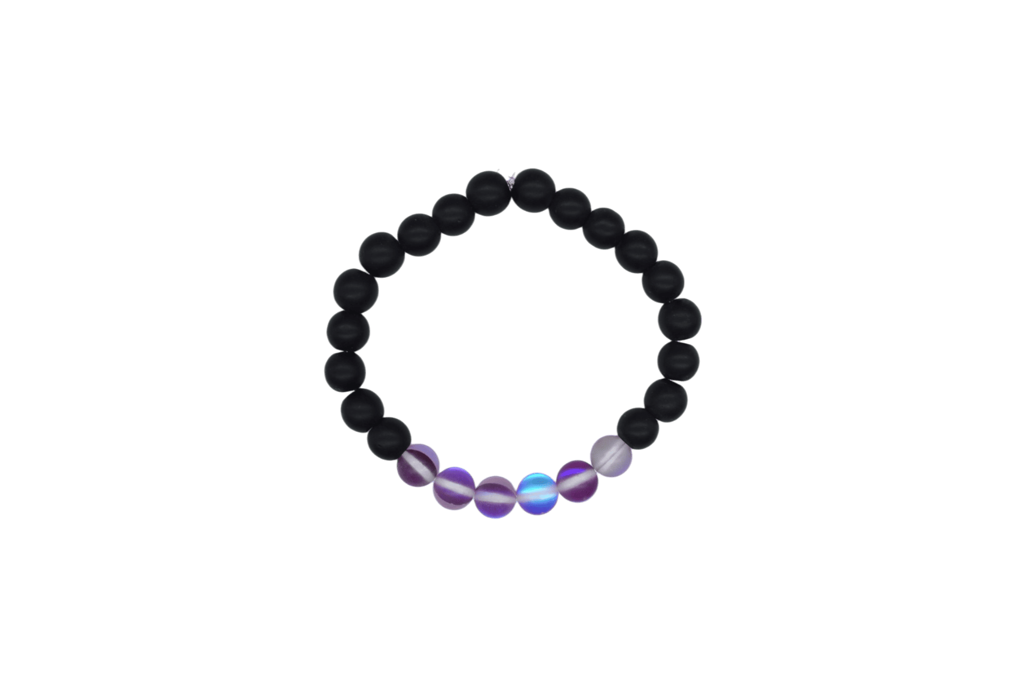 Pulsera de ónix con cuarzo eléctrico morado mate