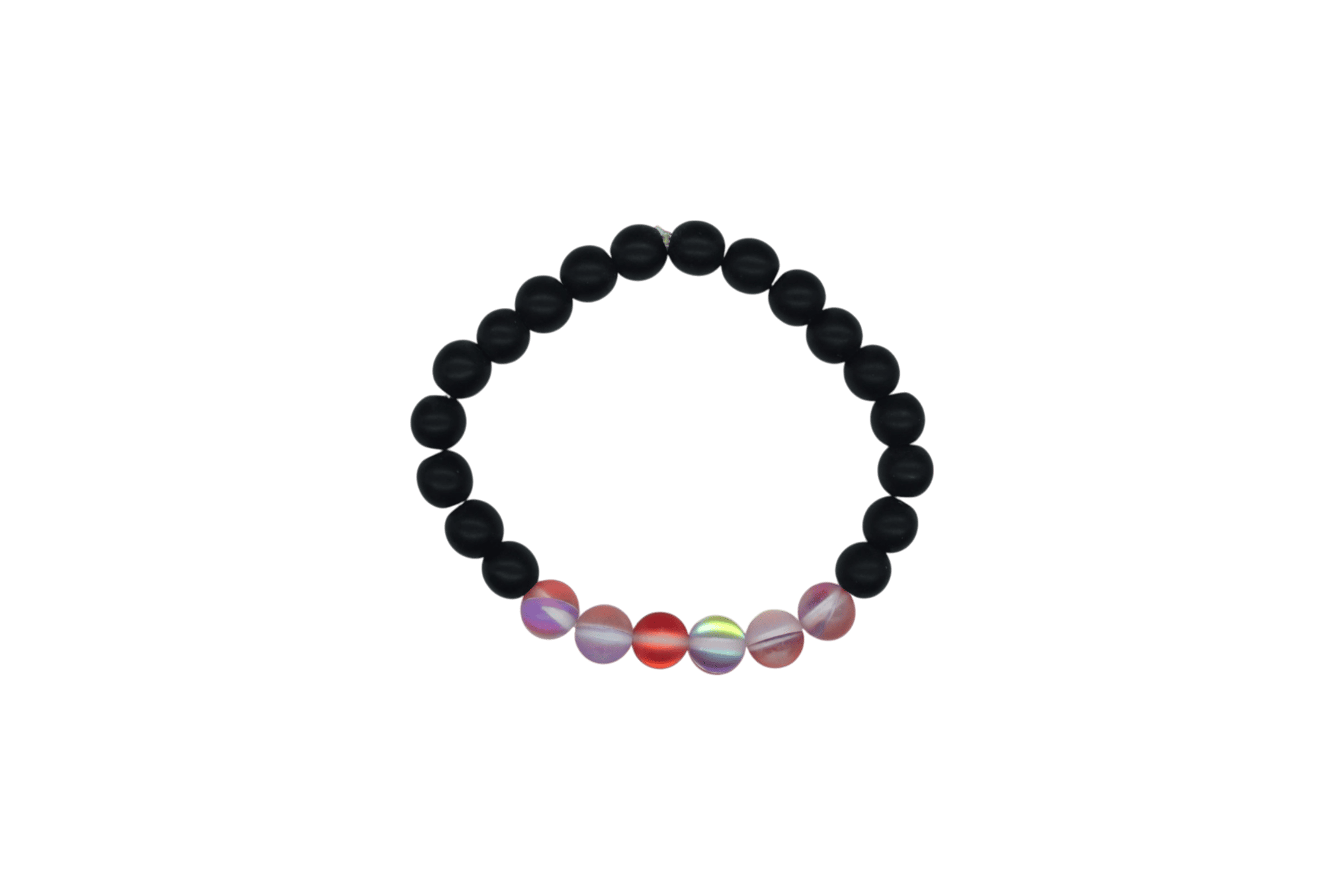Pulsera de ónix con cuarzo eléctrico rojo mate
