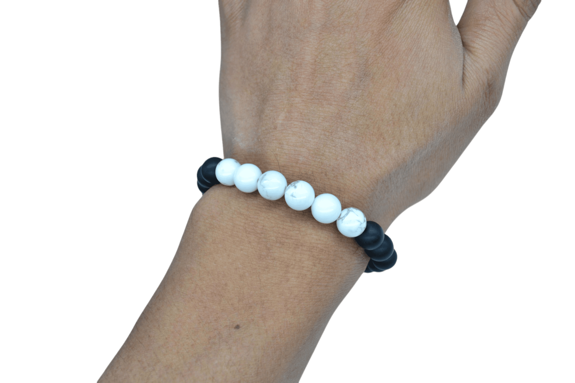 Pulsera de ónix con piedra howlita - Imagen 2