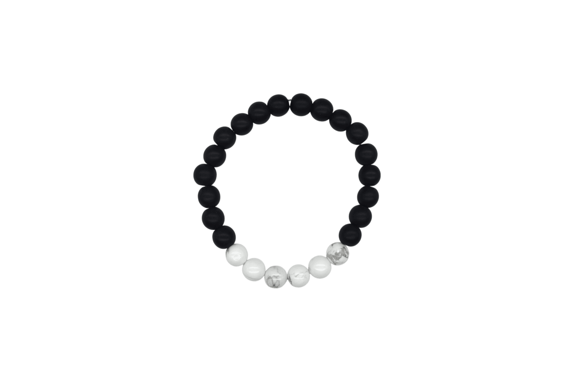Pulsera de ónix con piedra howlita