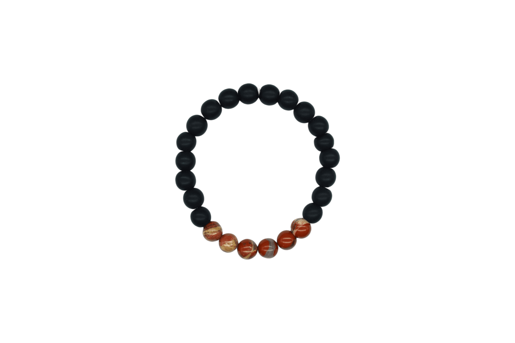 Pulsera de ónix con piedra jaspe rojo
