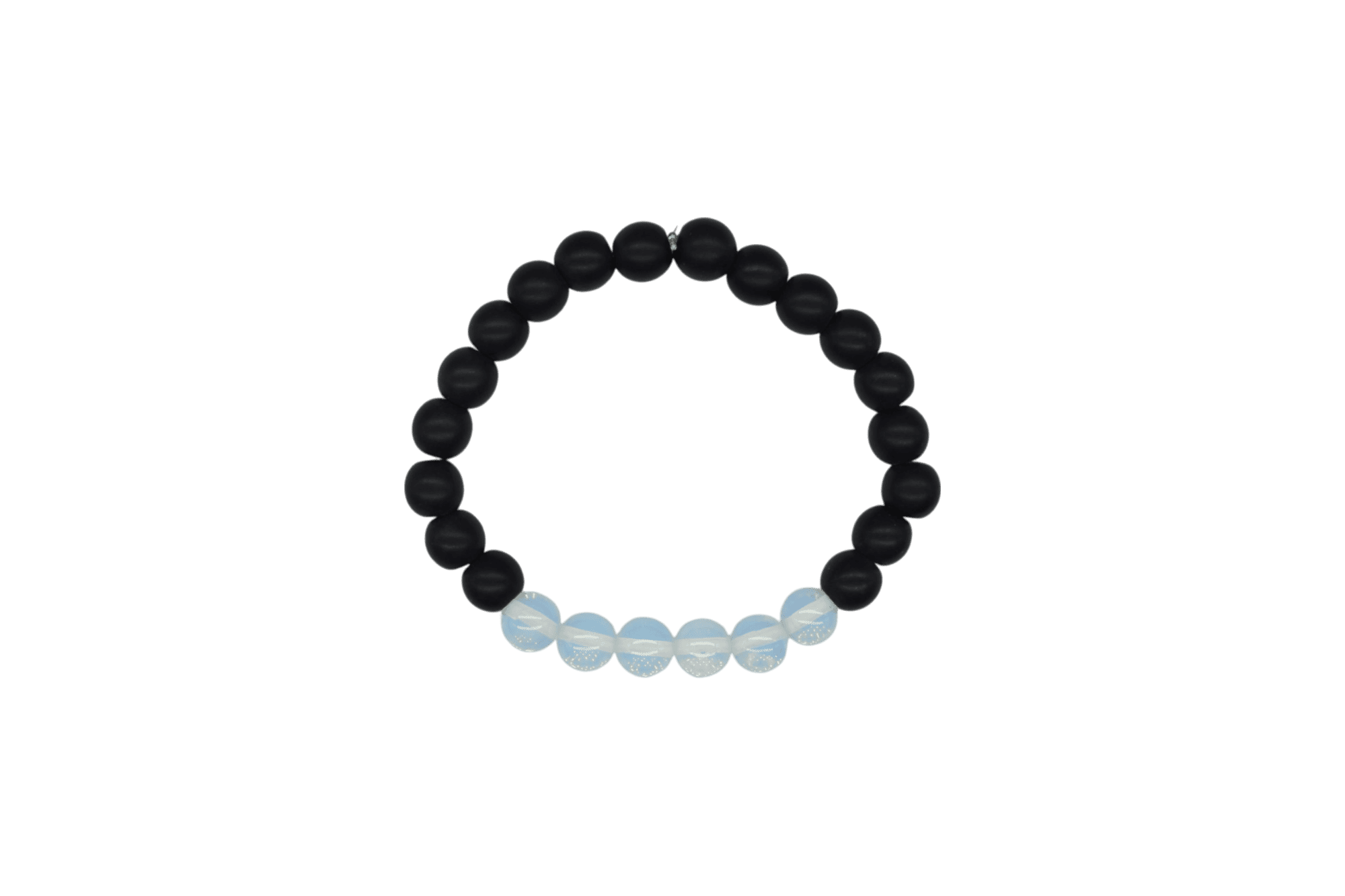 Pulsera de ónix con piedra luna (opalita)