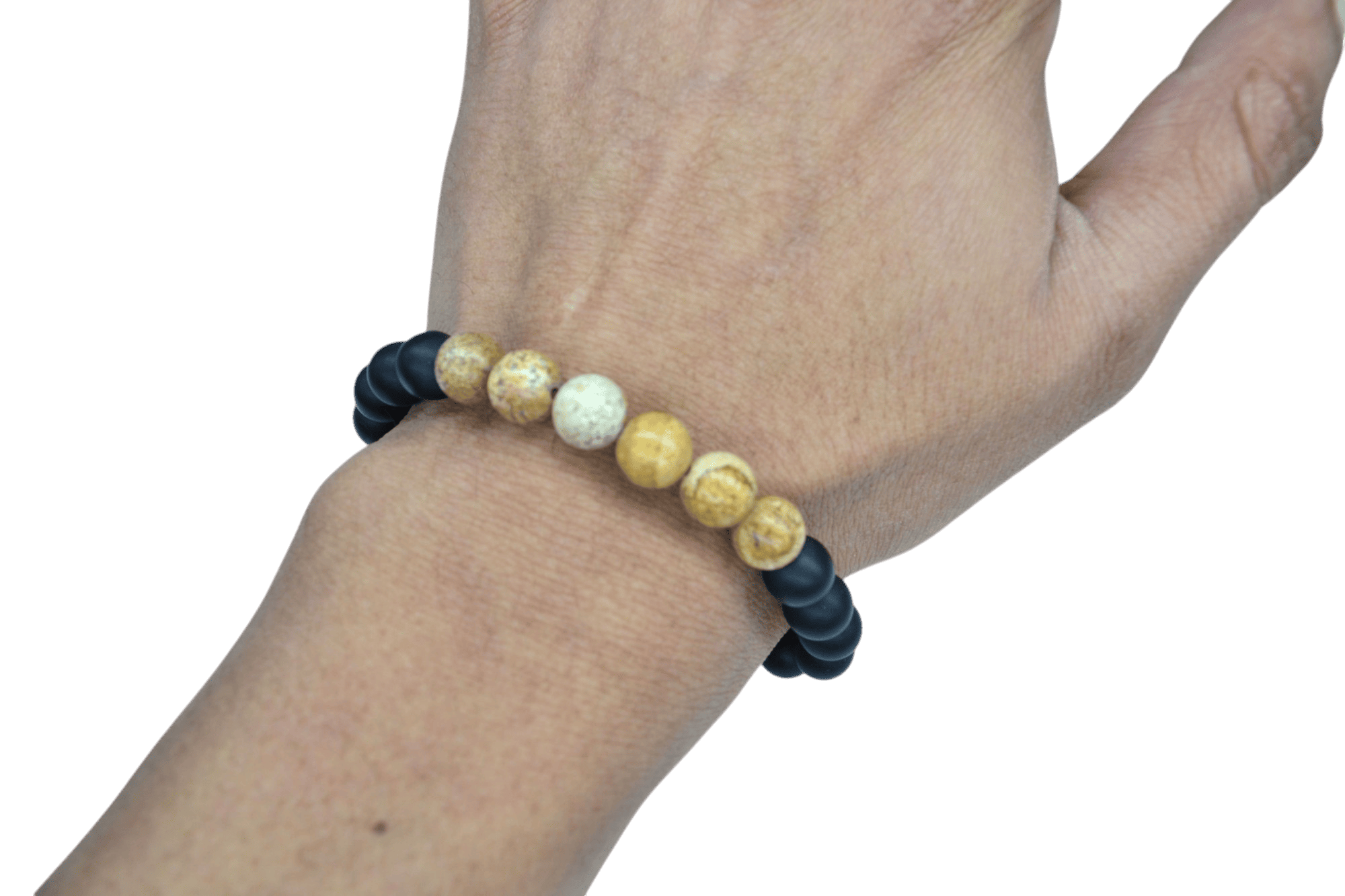 Pulsera de ónix con piedra jaspe madera - Imagen 2
