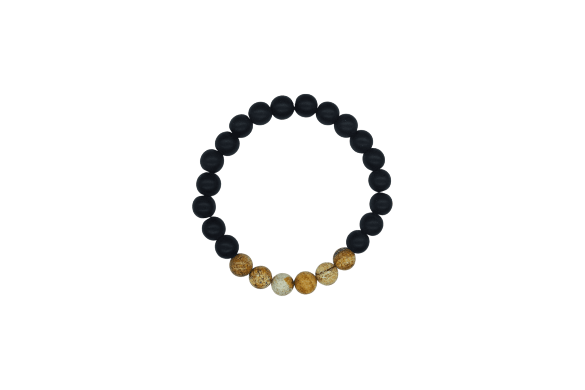 Pulsera de ónix con piedra jaspe madera
