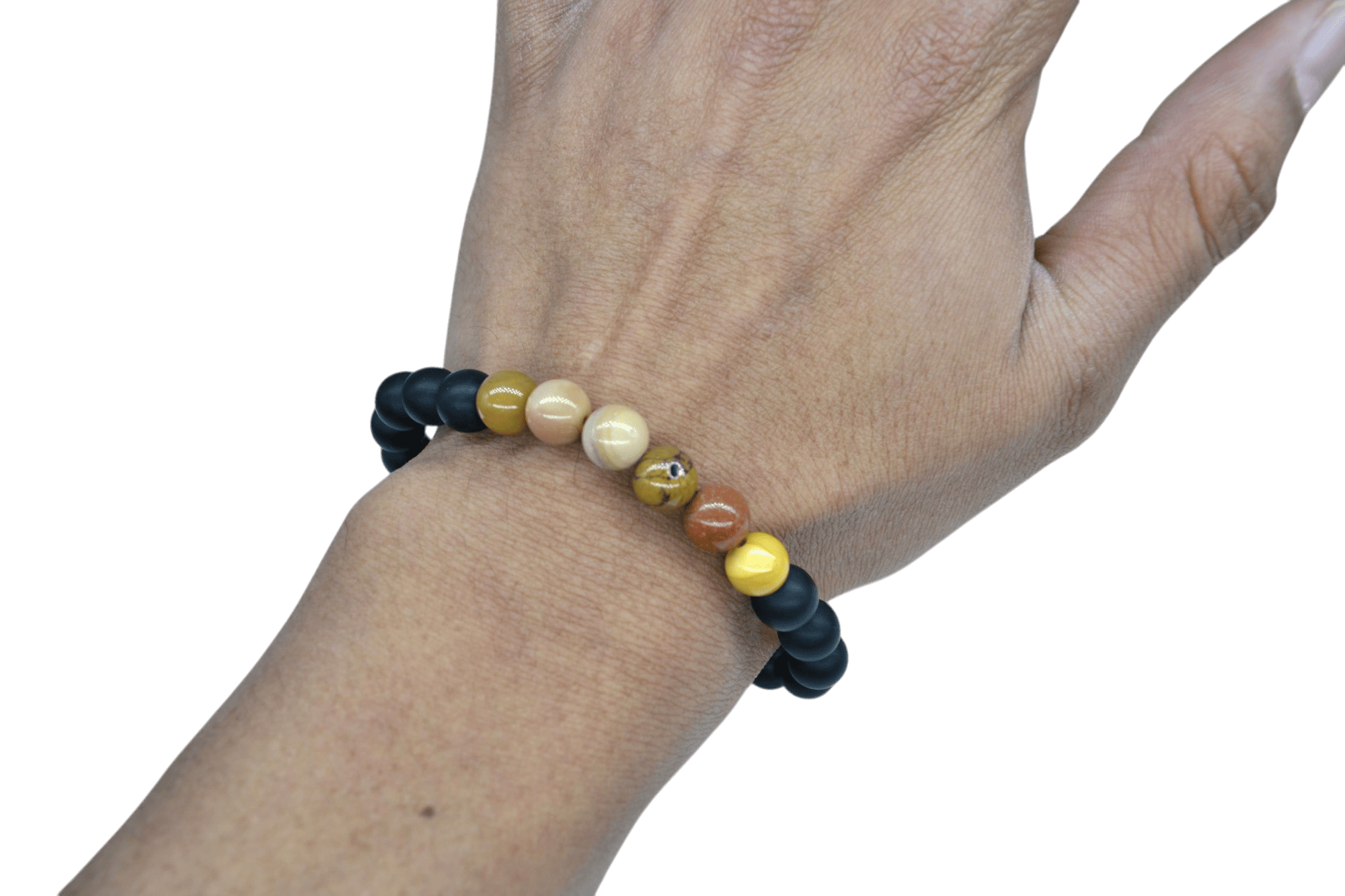 Pulsera de ónix con piedra jaspe mokaíta - Imagen 2