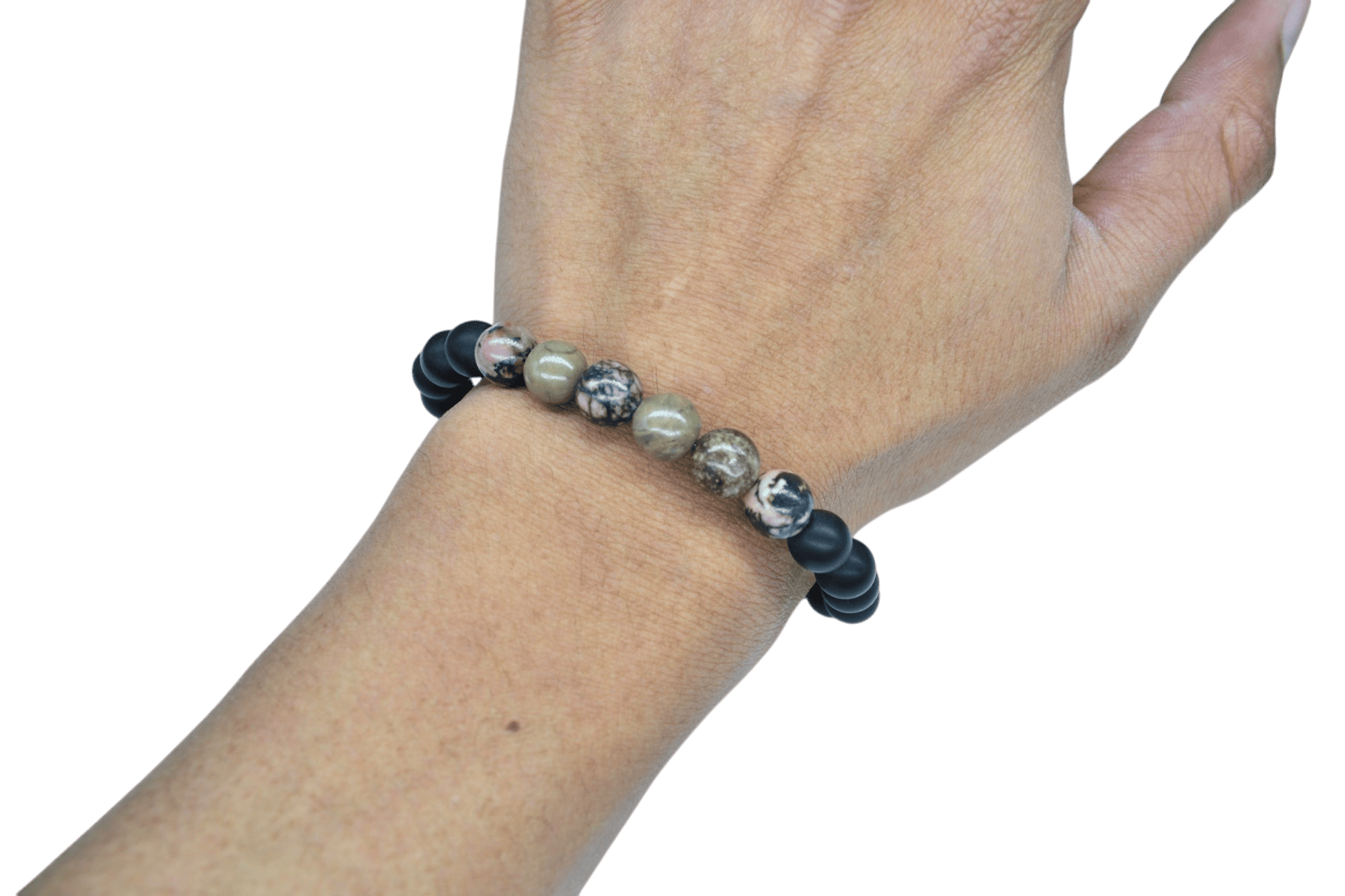 Pulsera de ónix con piedra rodonita - Imagen 2