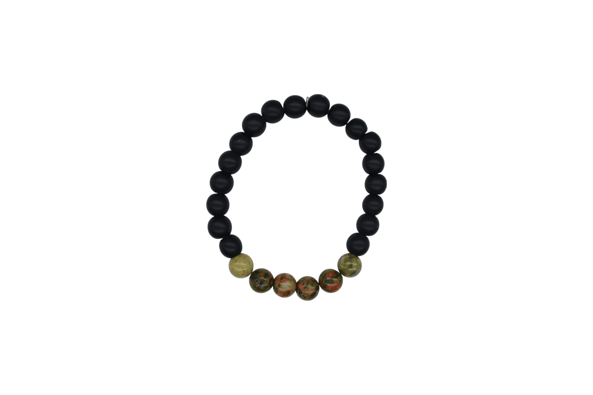 Pulsera de ónix con piedra unakita