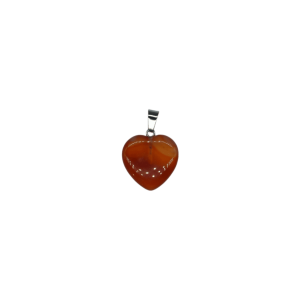 Dije de corazón chico de piedra ágata cornalina