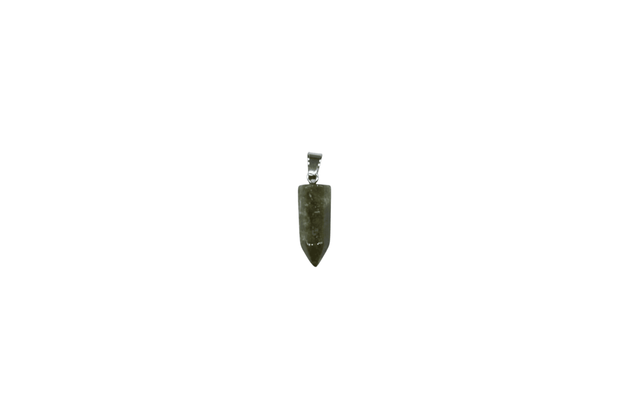Dije de piedra ágata musgosa en forma punta facetada mini