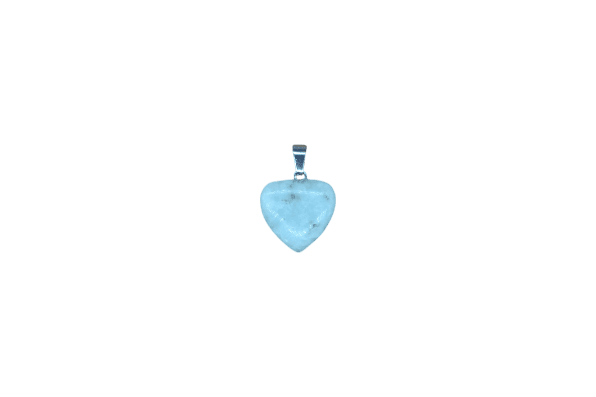 Dije de corazón chico de piedra aguamarina