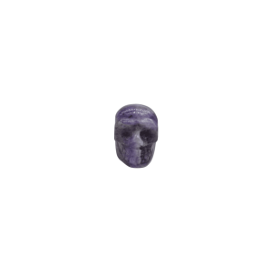Dije en forma de calavera de cuarzo amatista