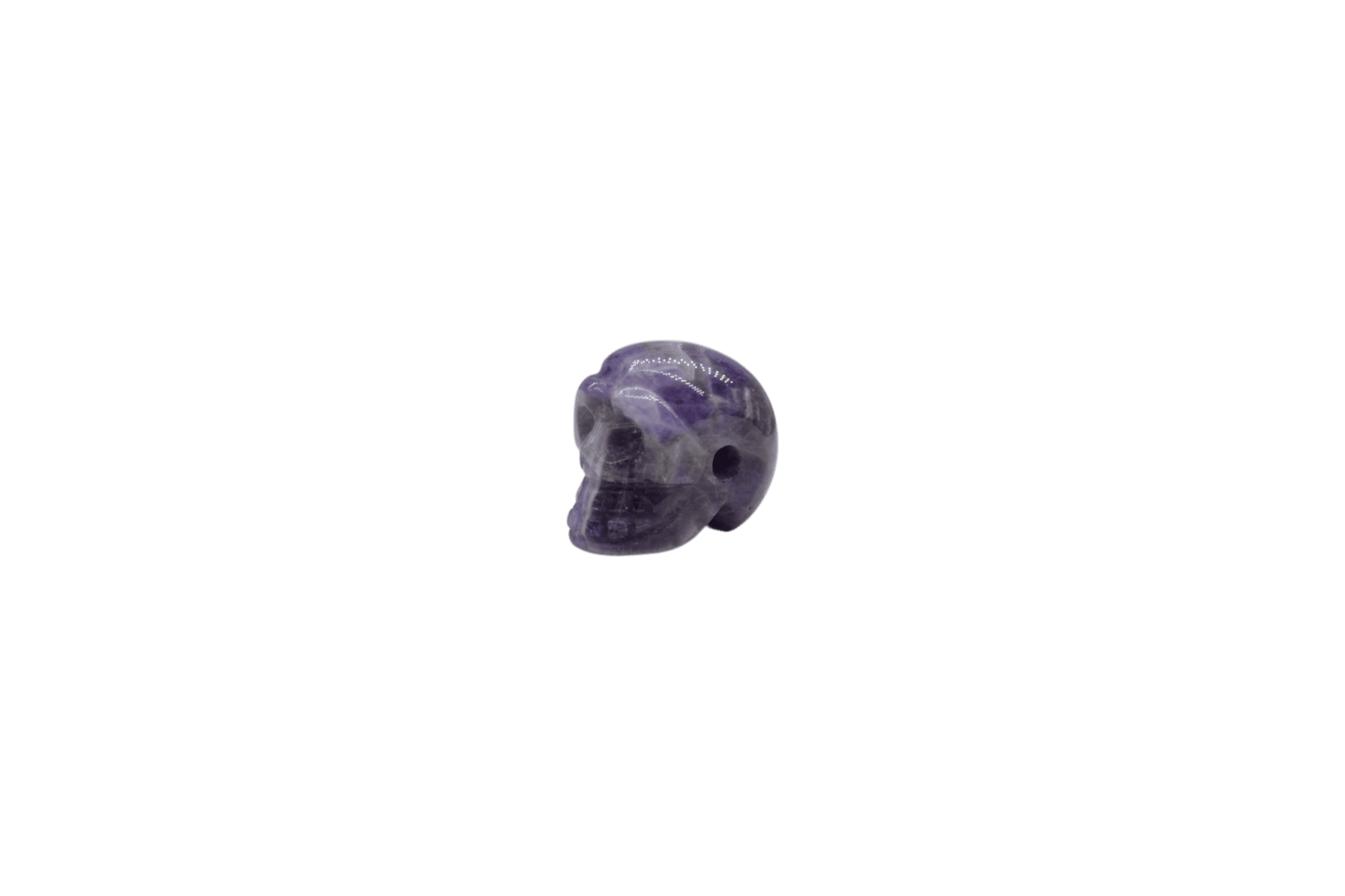 Dije en forma de calavera de cuarzo amatista - Imagen 2