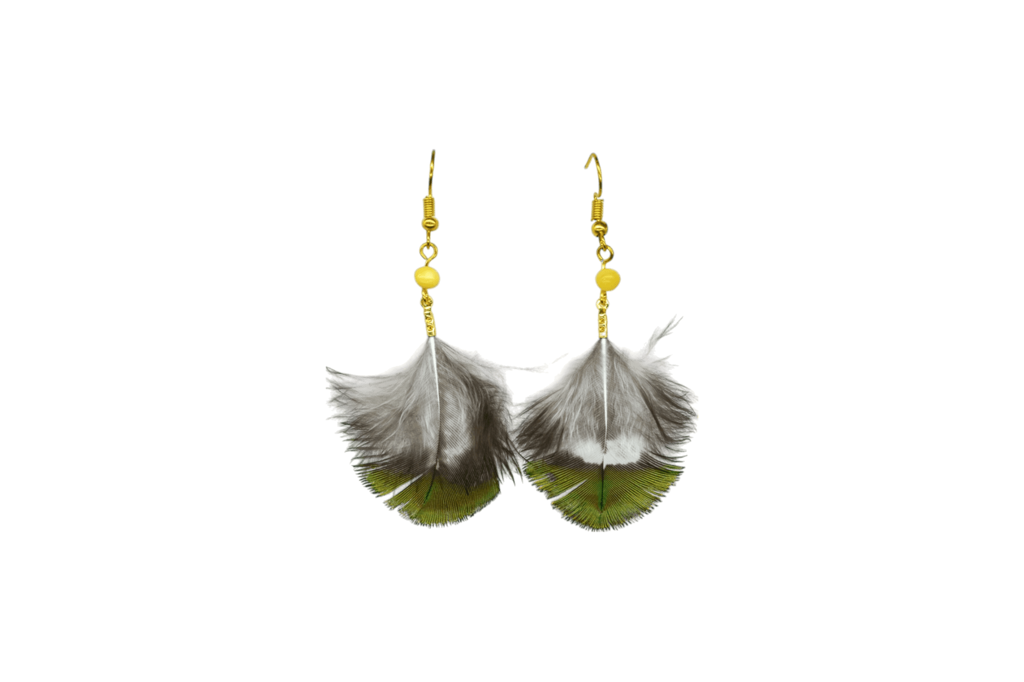 Aretes de pluma de pavo real