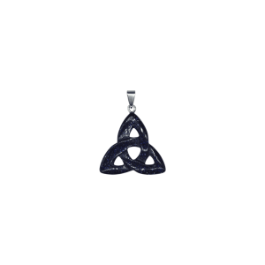 Dije tipo nudo celta o triqueta de piedra aventurina azul