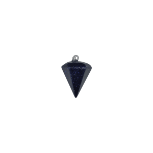 Dije tipo péndulo facetado grande de piedra aventurina azul