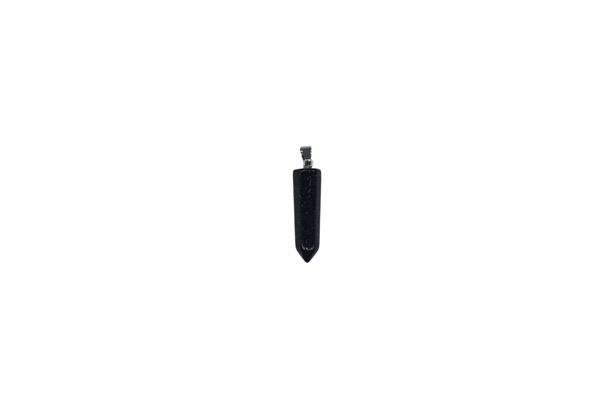 Dije en forma de punta facetada de piedra aventurina azul