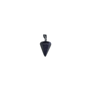 Dije péndulo facetado chico de piedra aventurina azul
