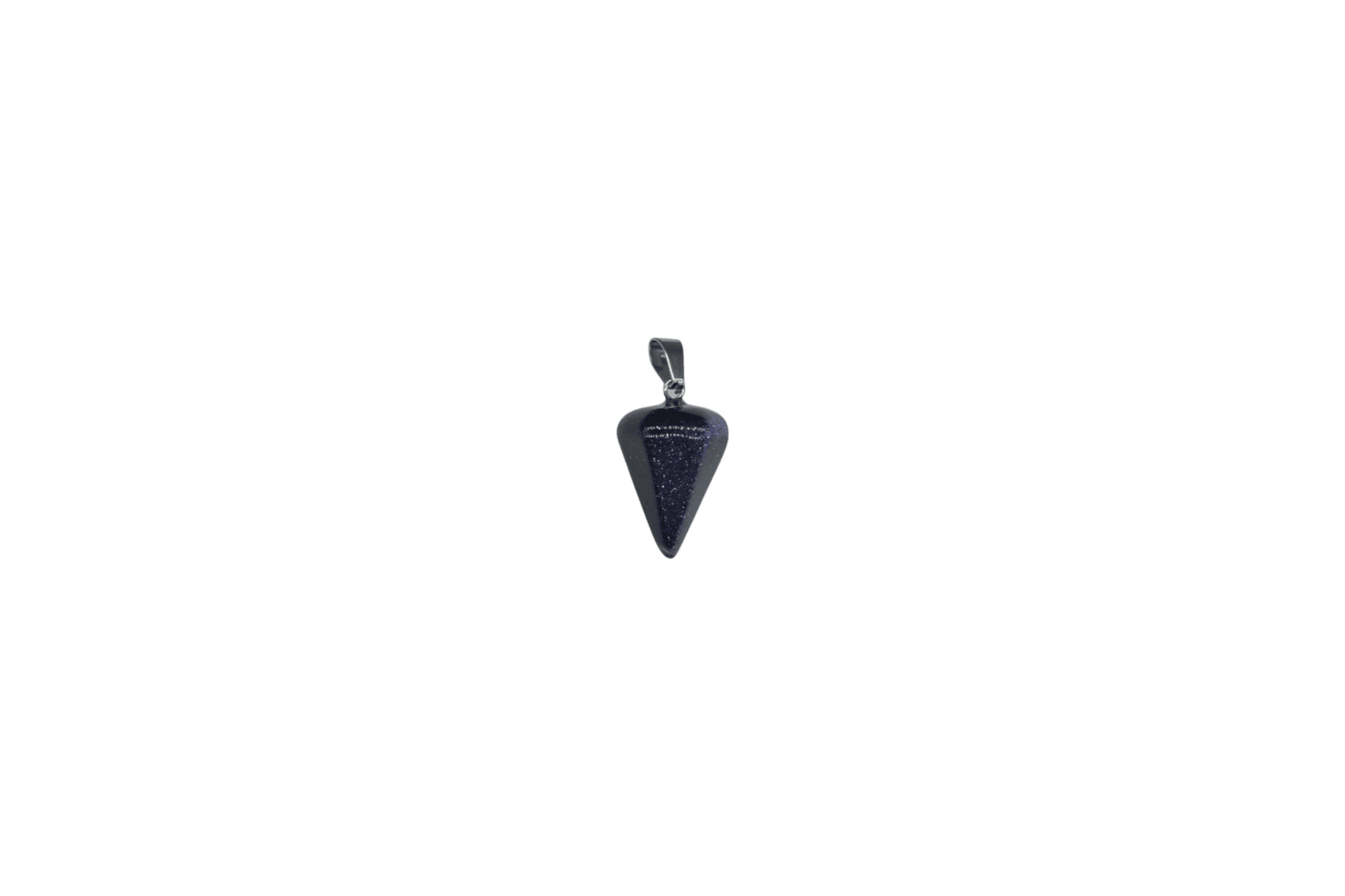 Dije péndulo facetado chico de piedra aventurina azul