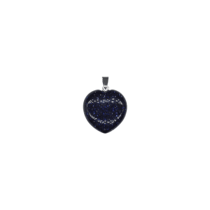 Dije en forma de corazón de piedra aventurina azul de 30x30mm
