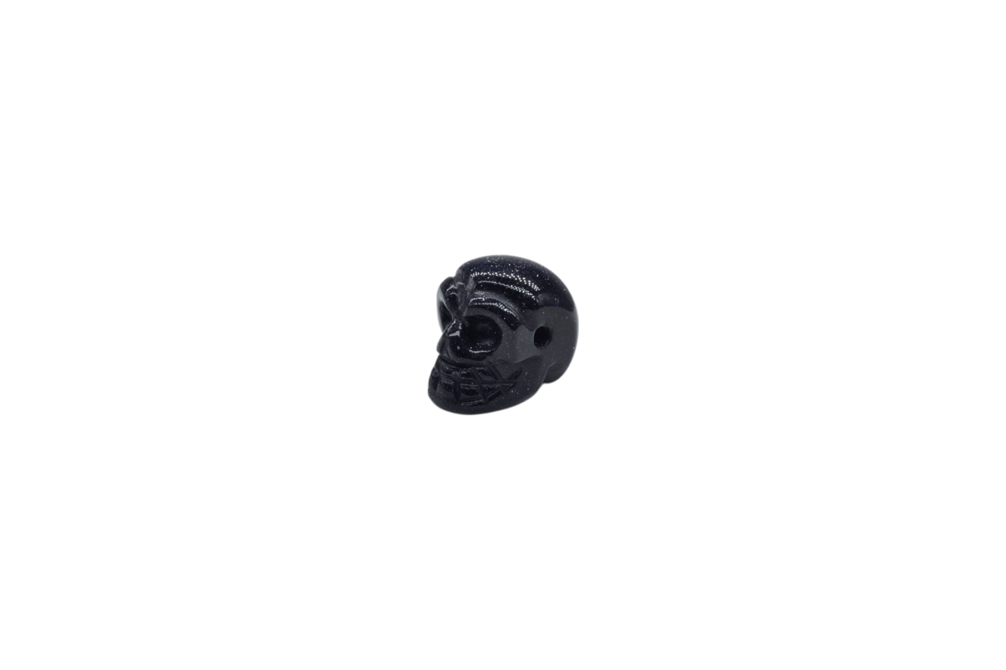 Dije en forma de calavera de piedra aventurina azul - Imagen 2