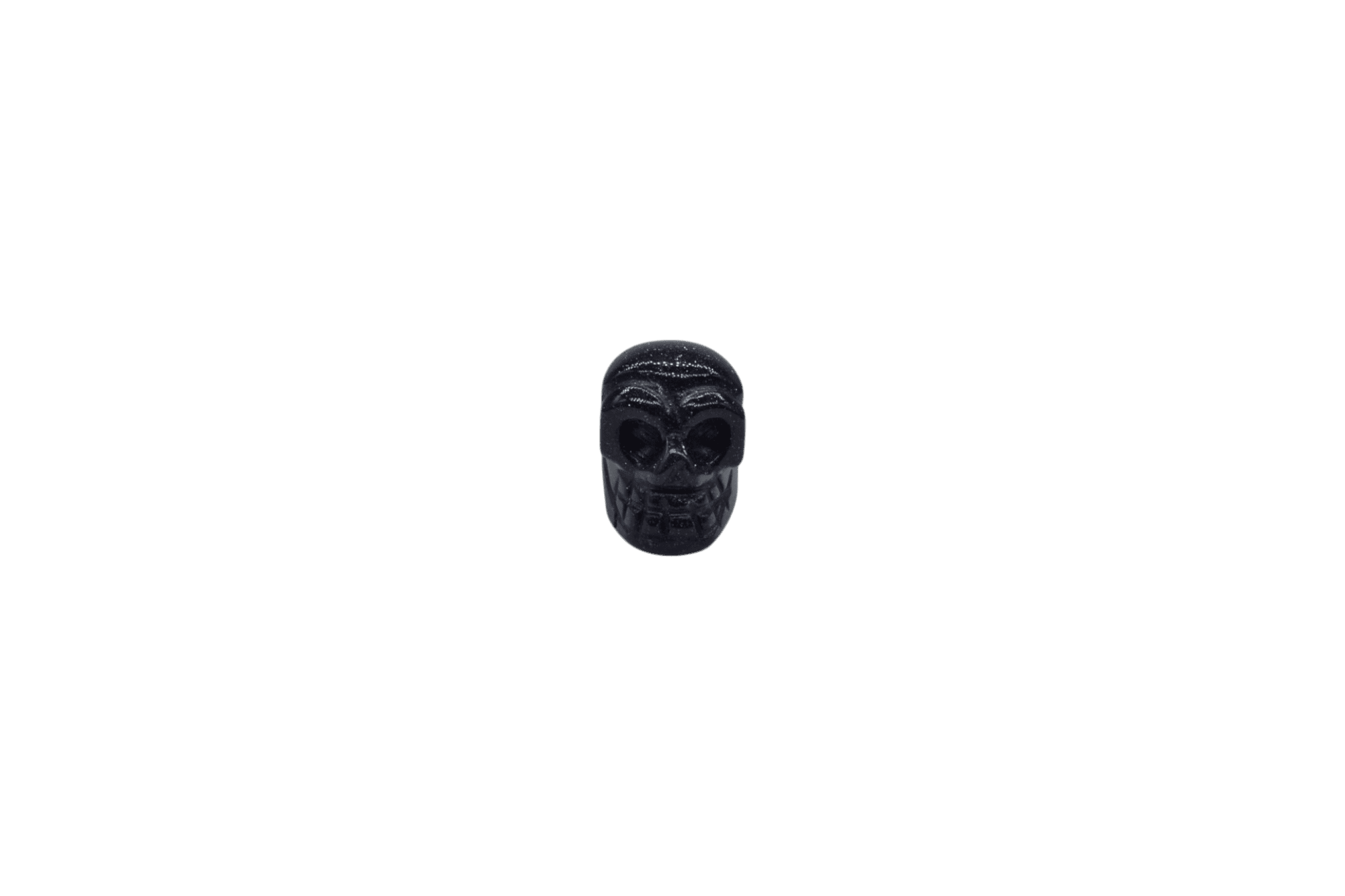 Dije en forma de calavera de piedra aventurina azul