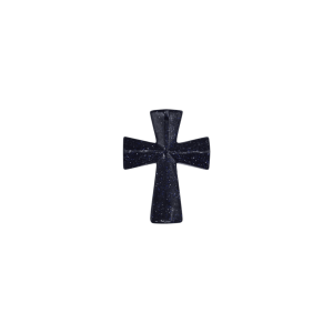 Dije en forma de cruz de piedra aventurina azul de 35mm x 45mm