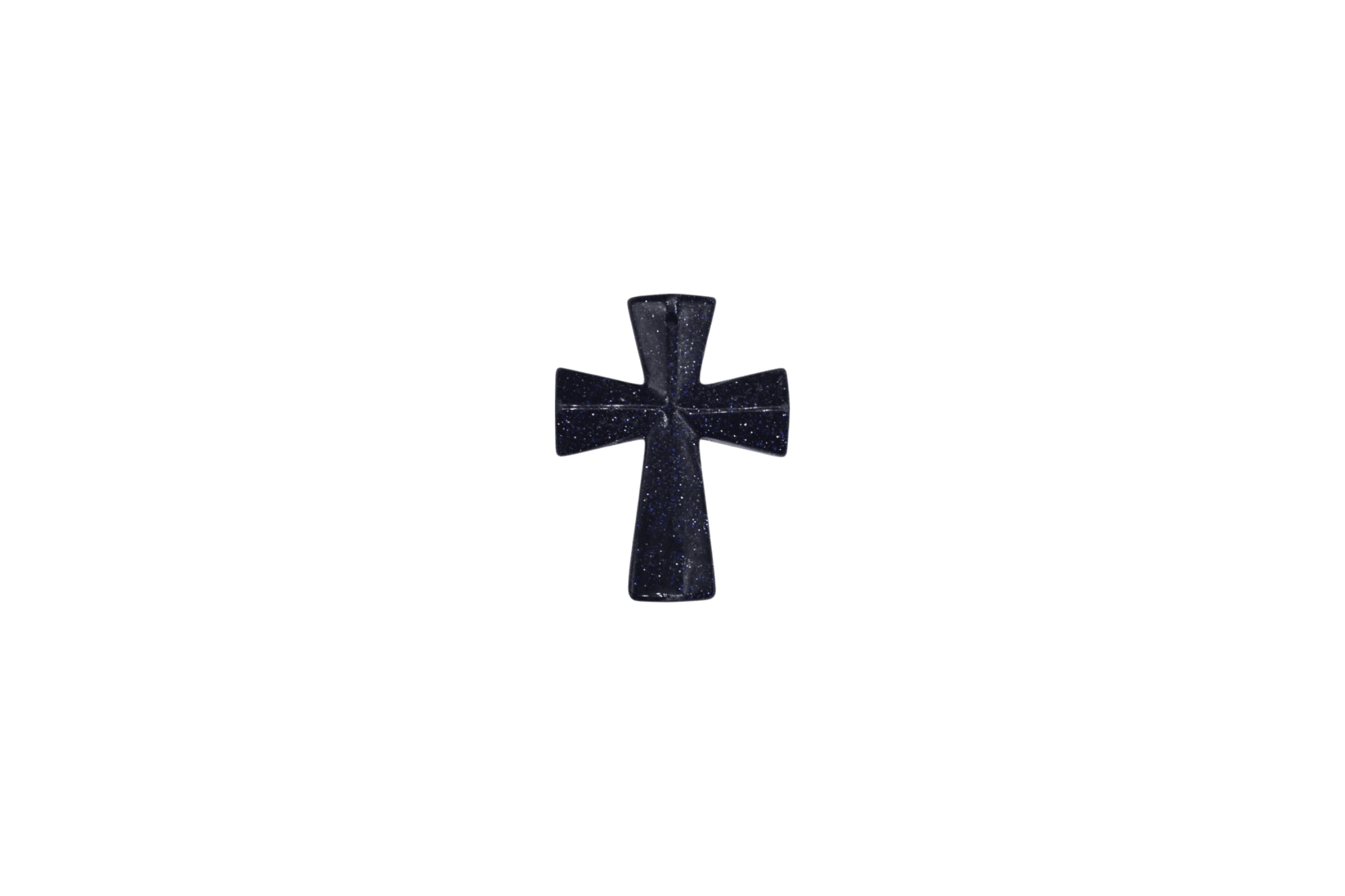 Dije en forma de cruz de piedra aventurina azul de 35mm x 45mm