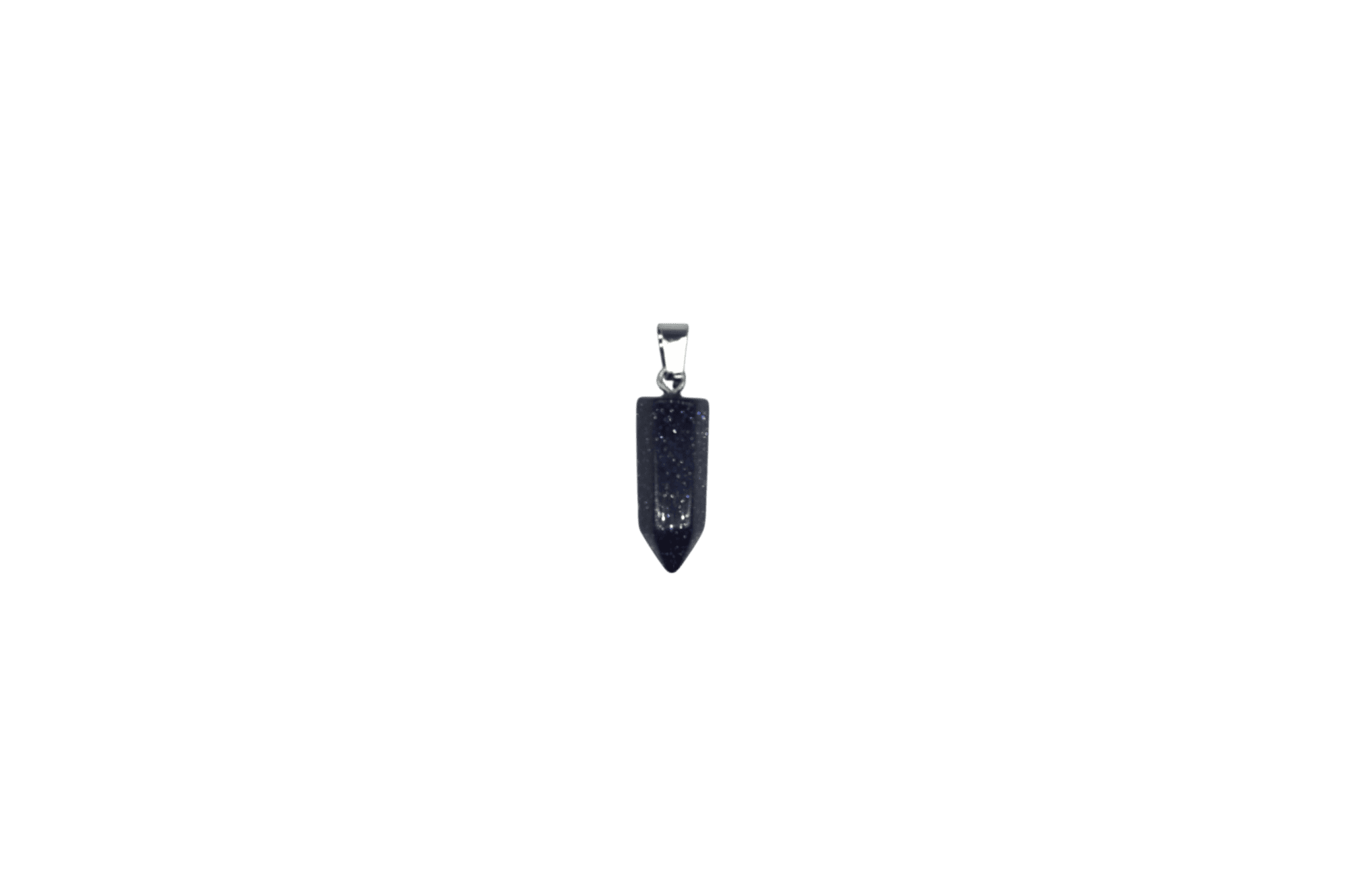 Dije de piedra aventurina azul en forma punta facetada mini