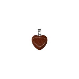 Dije de corazón chico de piedra aventurina cafe