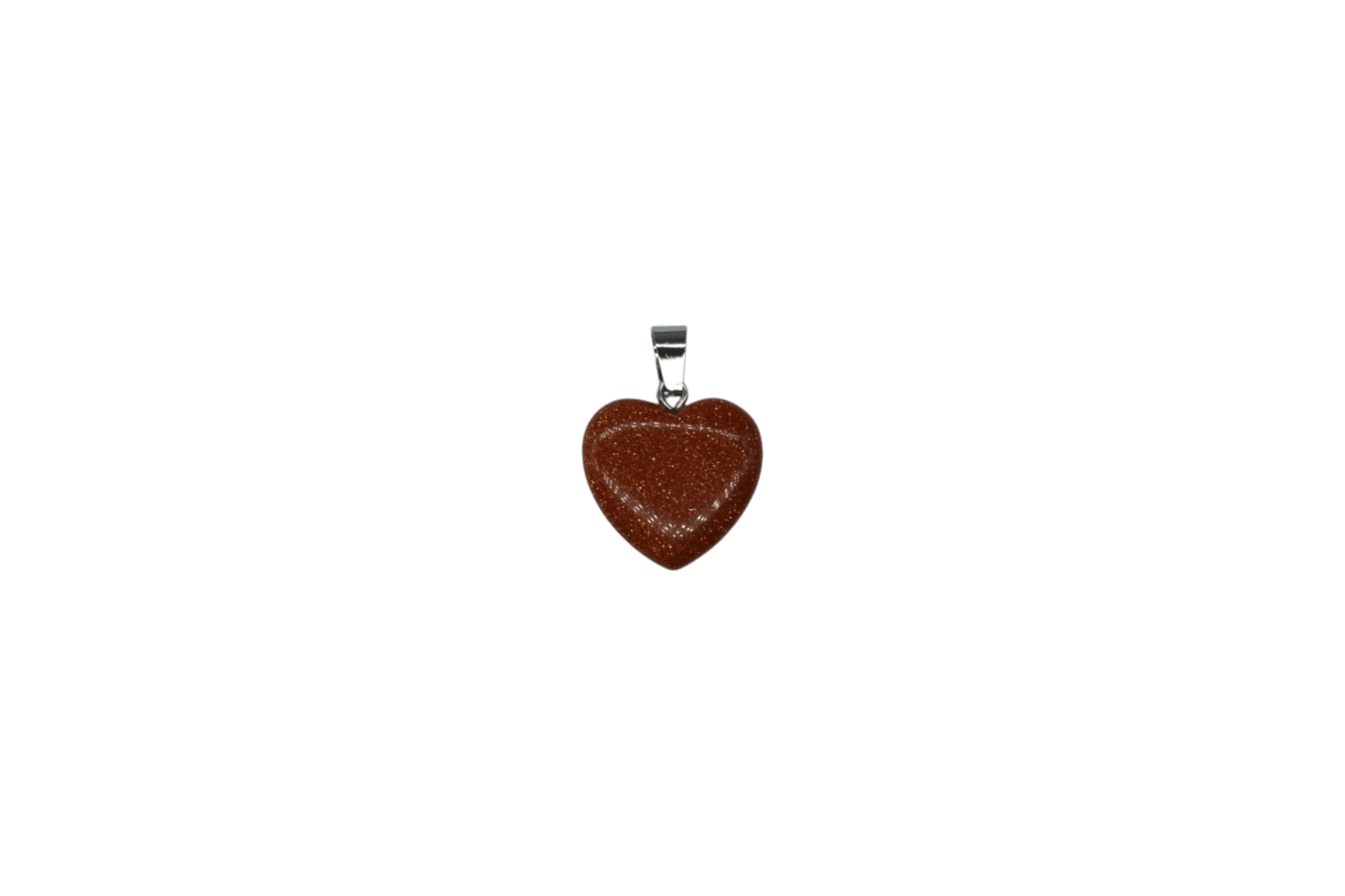 Dije de corazón chico de piedra aventurina cafe