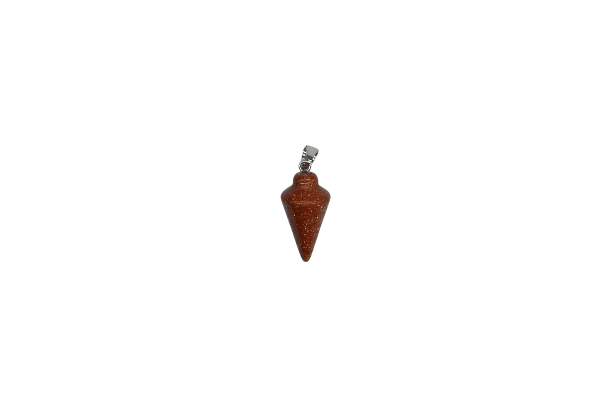 Dije de péndulo liso chico de piedra aventurina café