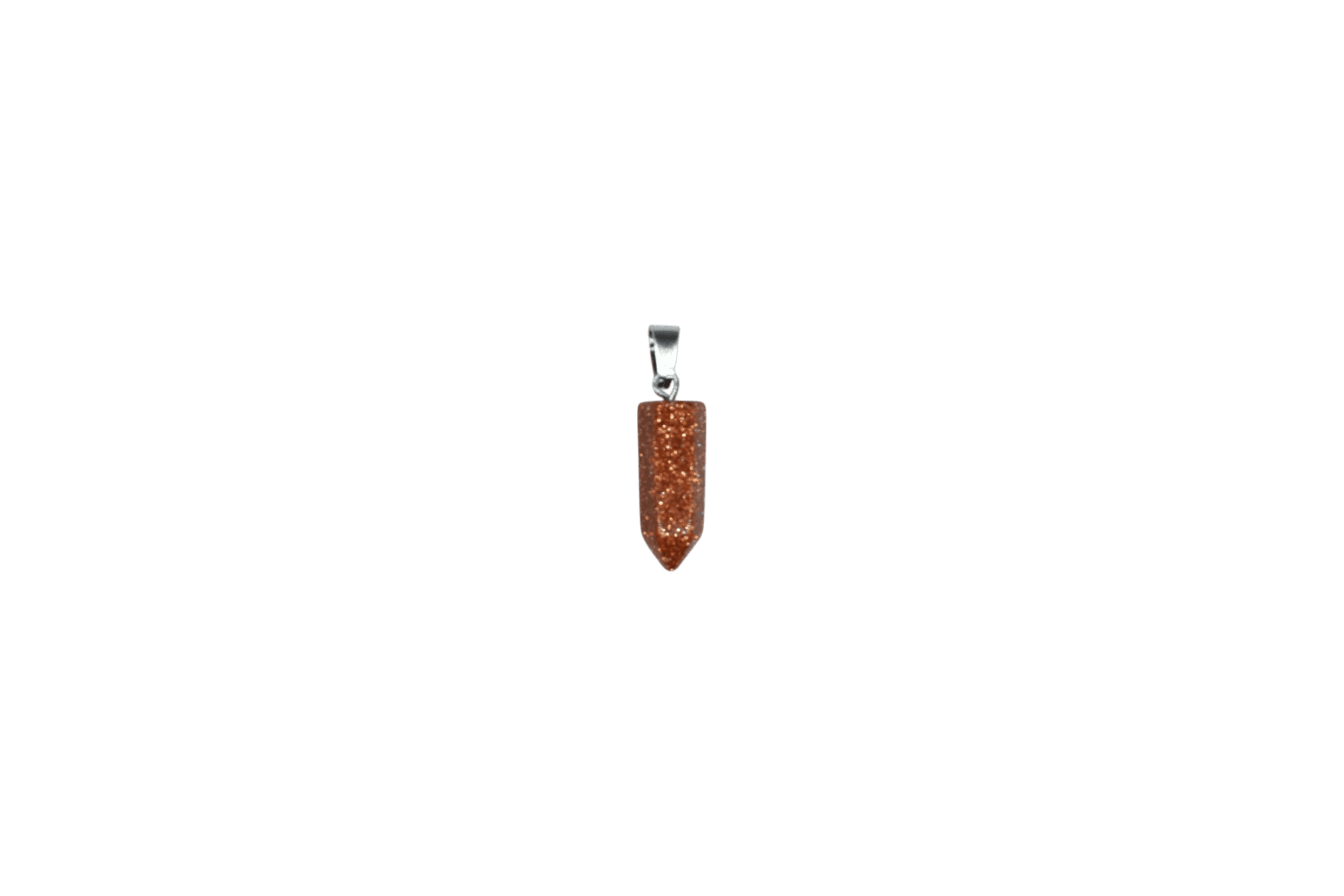 Dije de piedra aventurina café en forma punta facetada mini