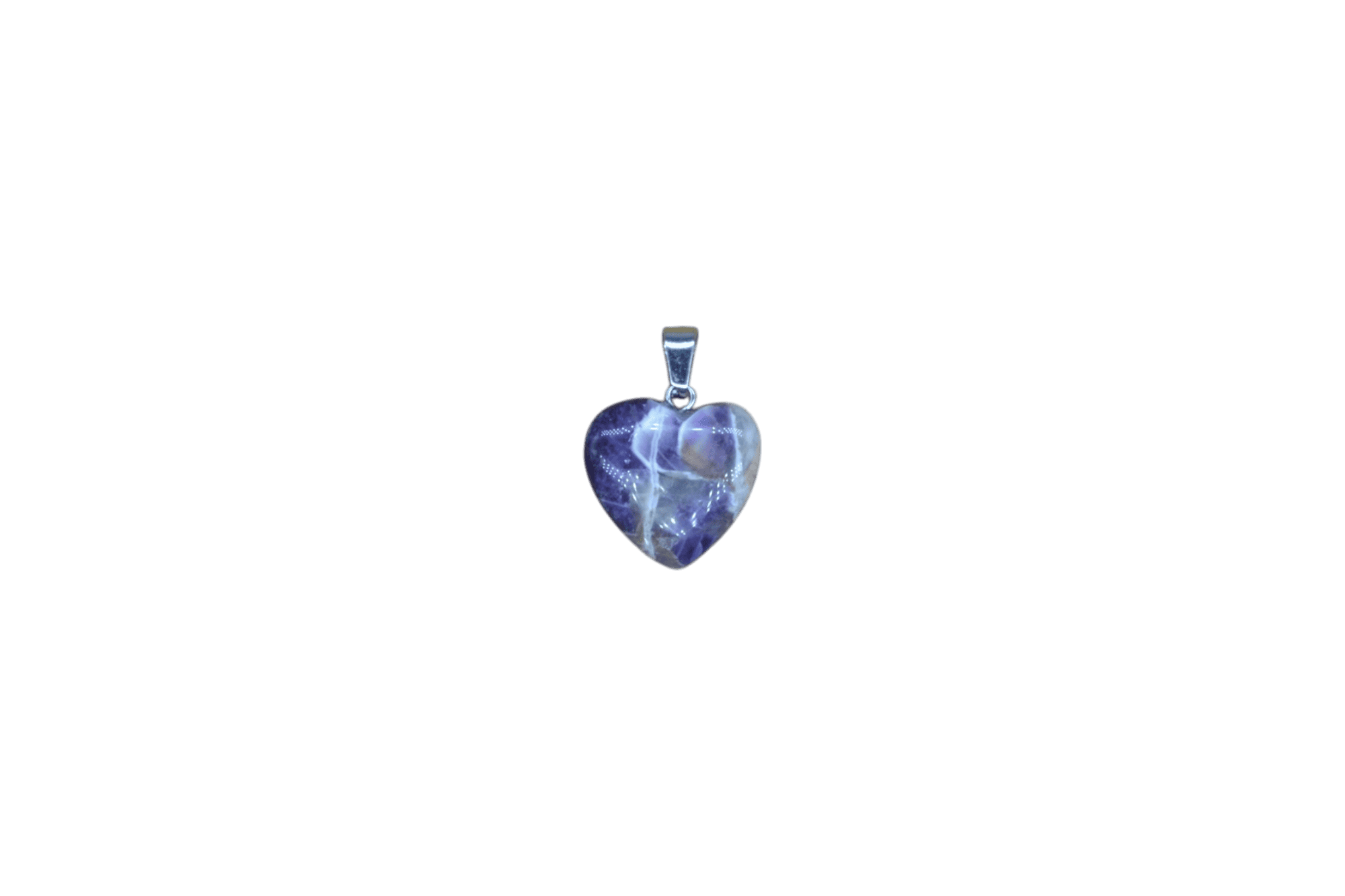 Dije de corazón chico de cuarzo amatista