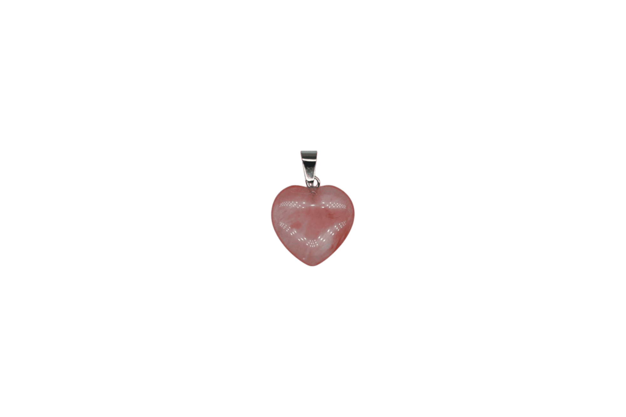 Dije de corazón chico de cuarzo cherry