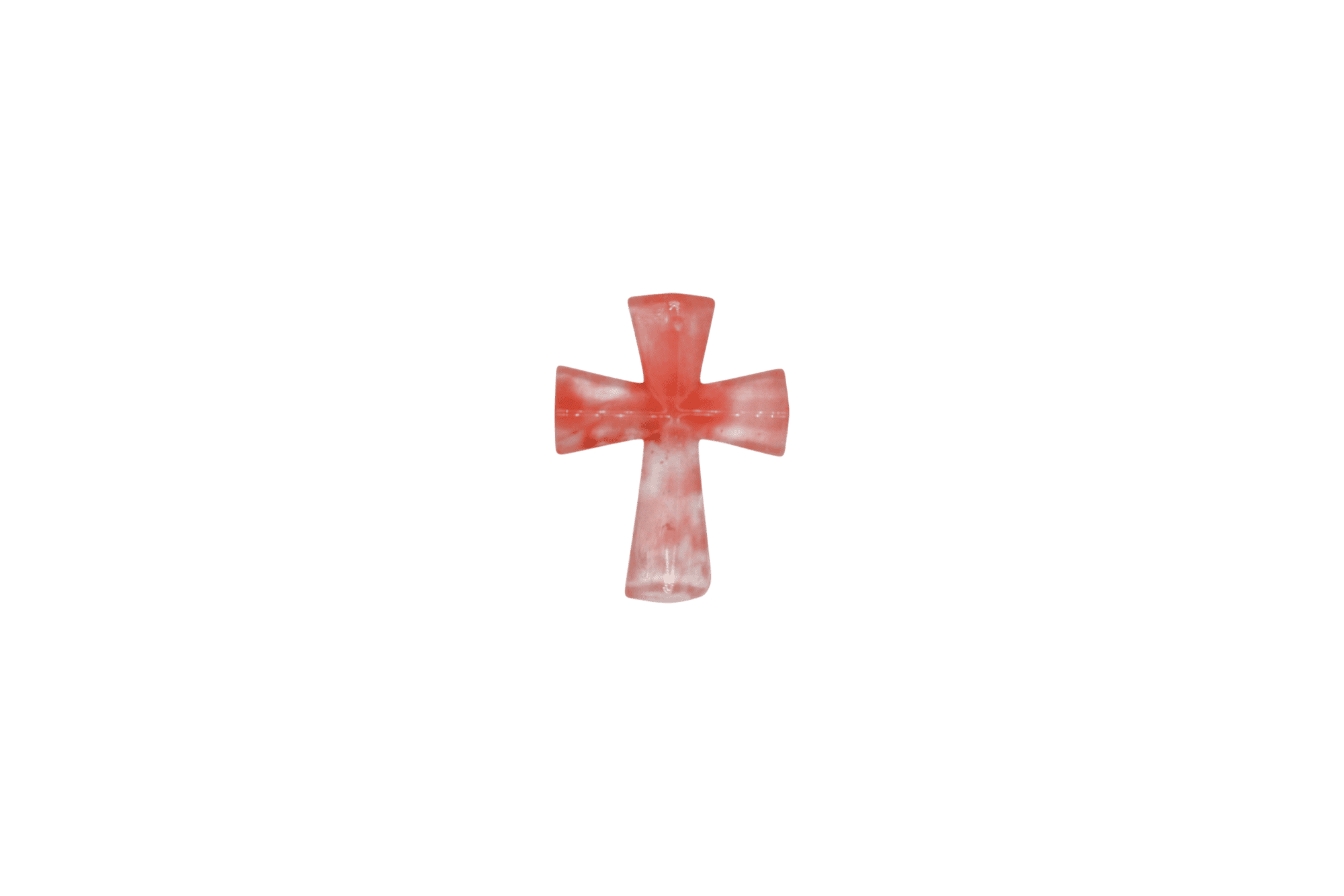 Dije en forma de cruz de cuarzo cherry de 35mm x 45mm