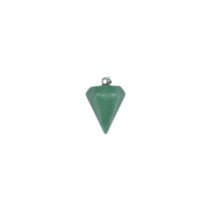 Dije tipo péndulo facetado grande de cuarzo verde