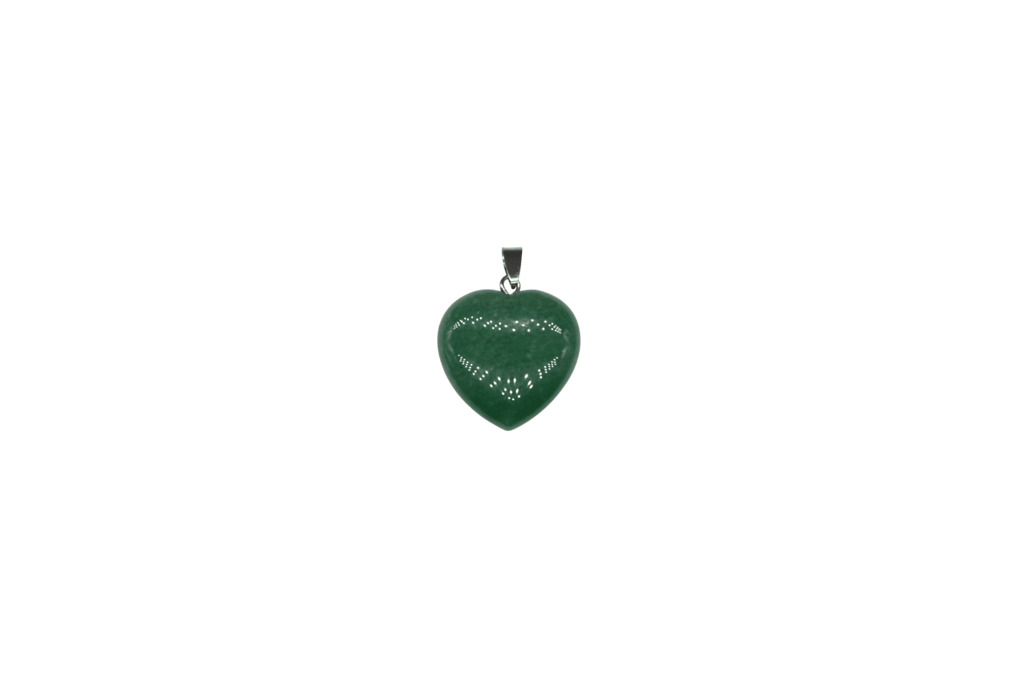 Dije en forma de corazón de cuarzo verde de 30x30mm