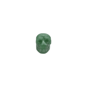 Dije en forma de calavera de cuarzo verde