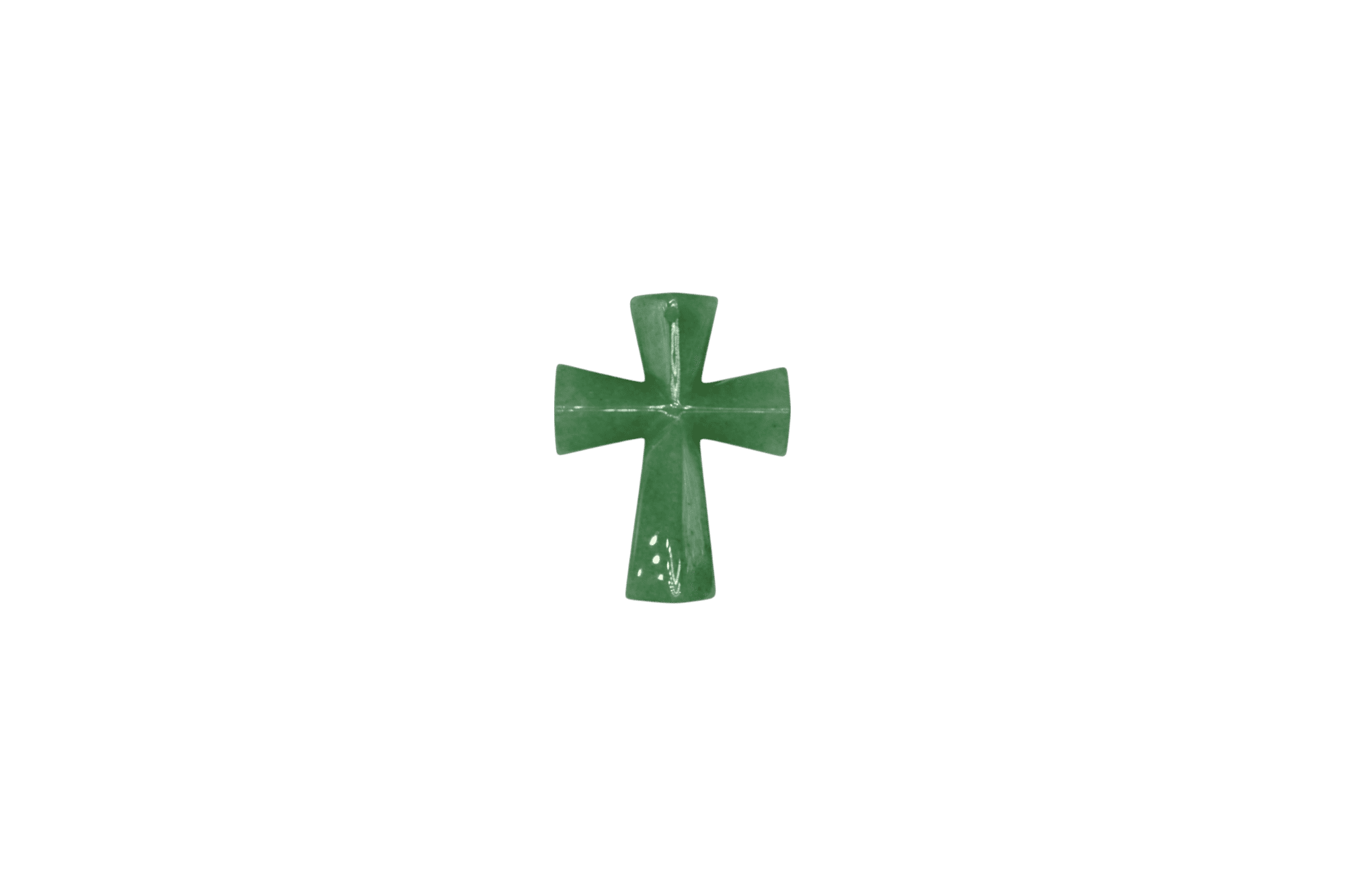 Dije en forma de cruz de cuarzo verde de 35mm x 45mm