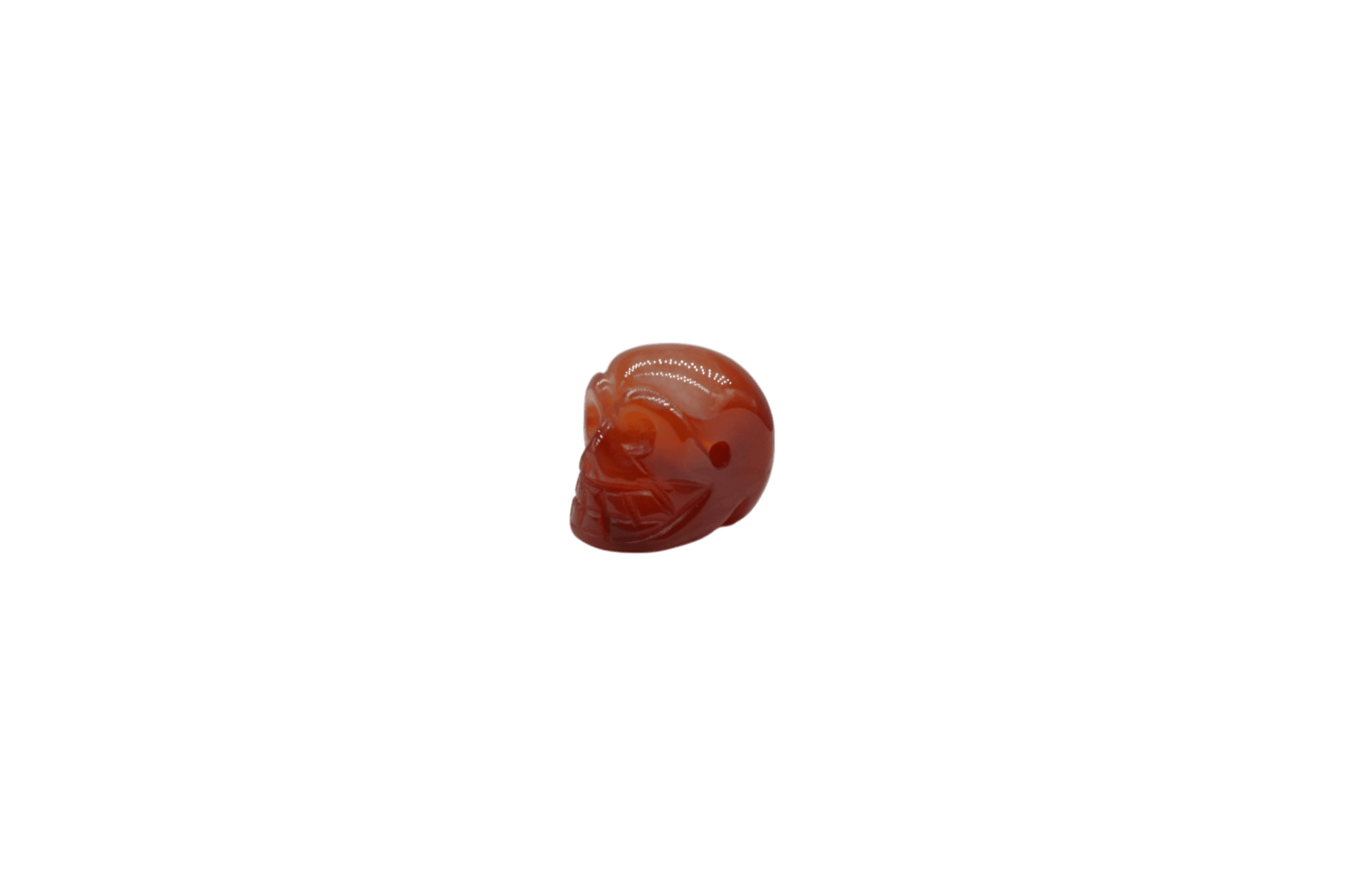 Dije en forma de calavera de piedra ágata cornalina - Imagen 2