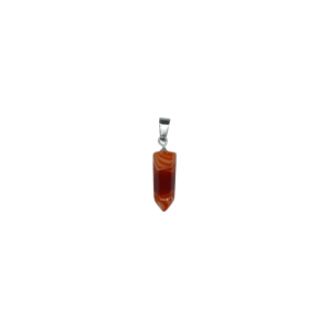 Dije de piedra ágata cornalina en forma punta facetada mini