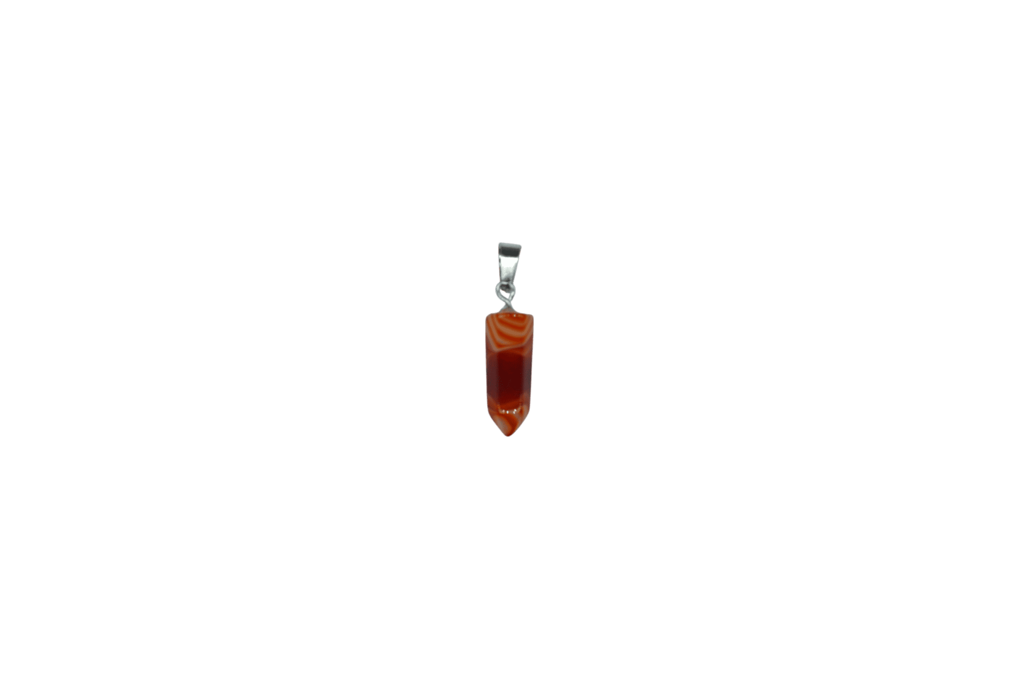 Dije de piedra ágata cornalina en forma punta facetada mini