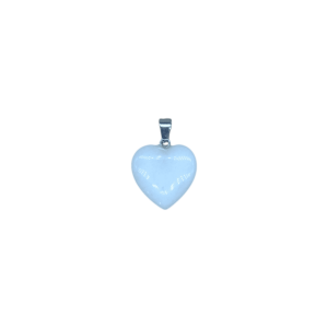 Dije de corazón chico de cuarzo blanco lechoso