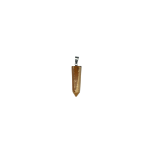 Dije en forma de punta facetada de piedra jaspe madera