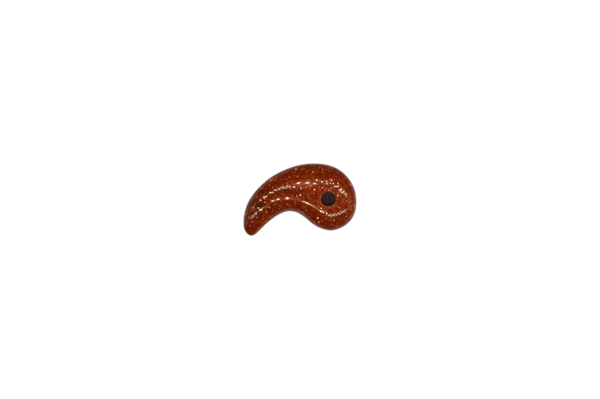 Dije tipo magatama de piedra jaspe rojo