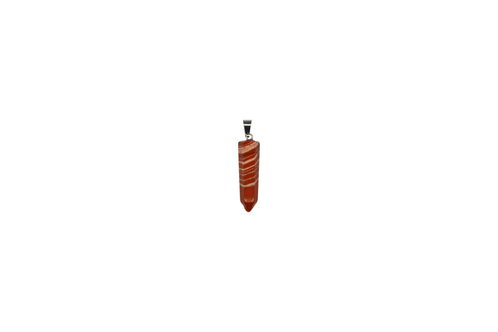 Dije en forma de punta facetada de piedra jaspe rojo
