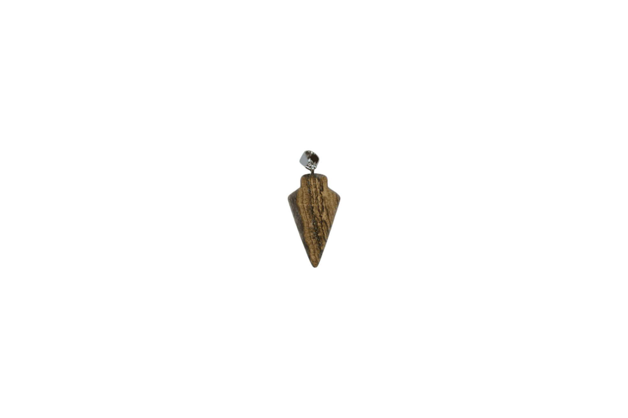 Dije de péndulo liso chico de piedra jaspe madera